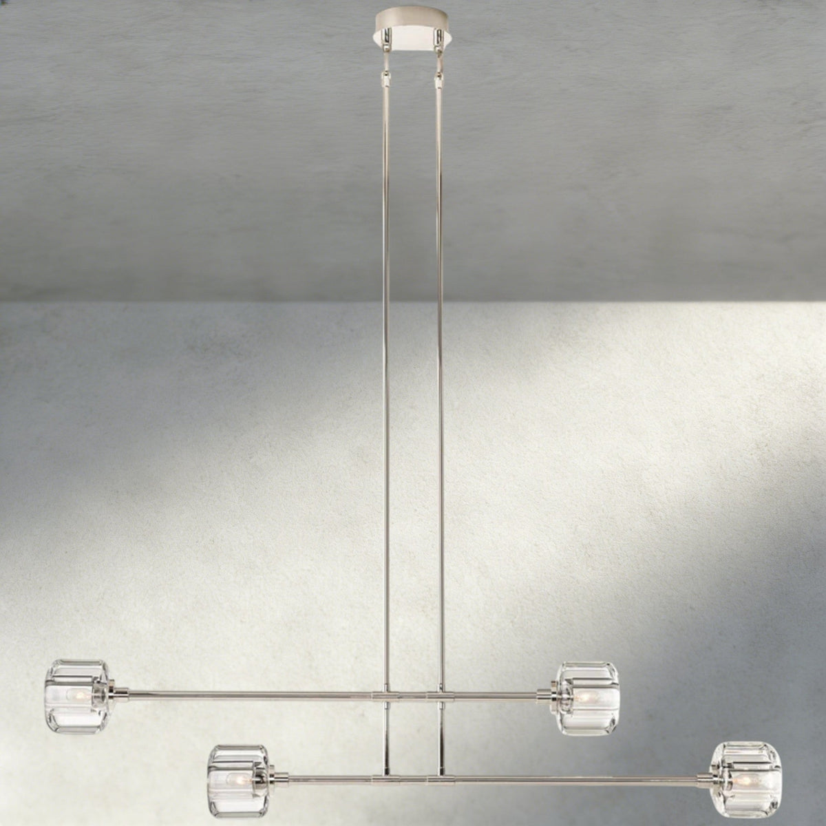 Demaret Mobile Linear Chandelier 54", 72" - Zelno Lighting