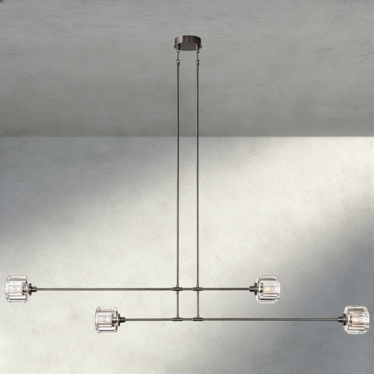 Demaret Mobile Linear Chandelier 54", 72" - Zelno Lighting