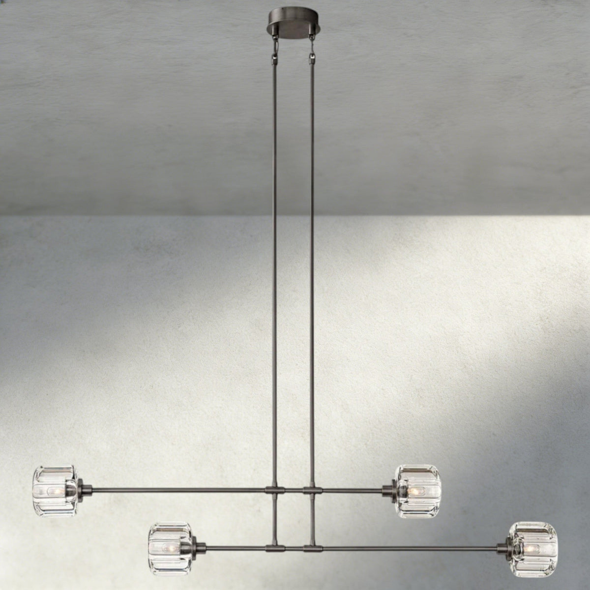 Demaret Mobile Linear Chandelier 54", 72" - Zelno Lighting