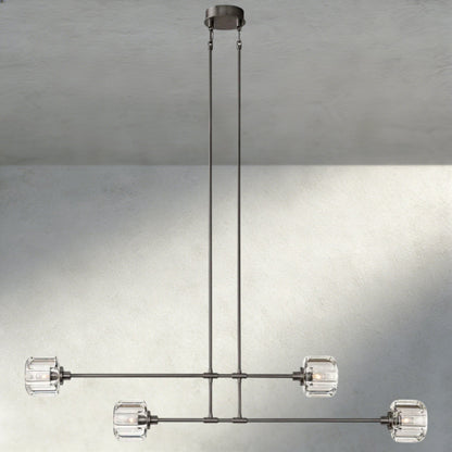 Demaret Mobile Linear Chandelier 54", 72" - Zelno Lighting