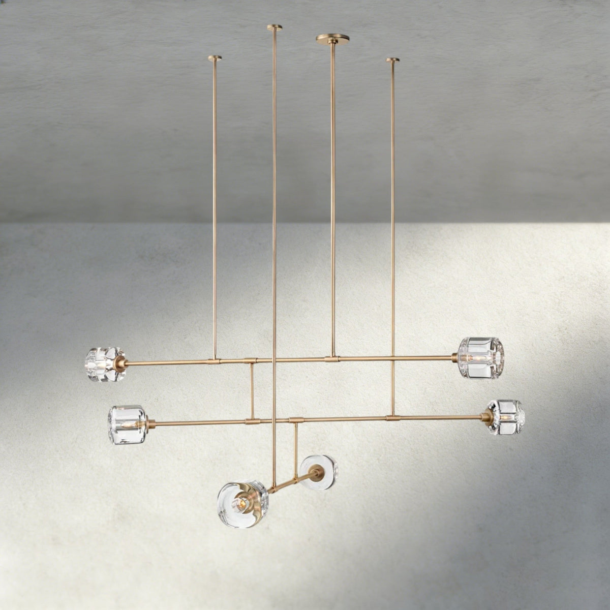Demaret Mobile Round Chandelier 48", 62" - Zelno Lighting