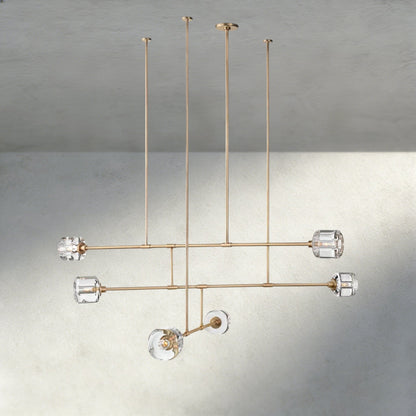 Demaret Mobile Round Chandelier 48", 62" - Zelno Lighting
