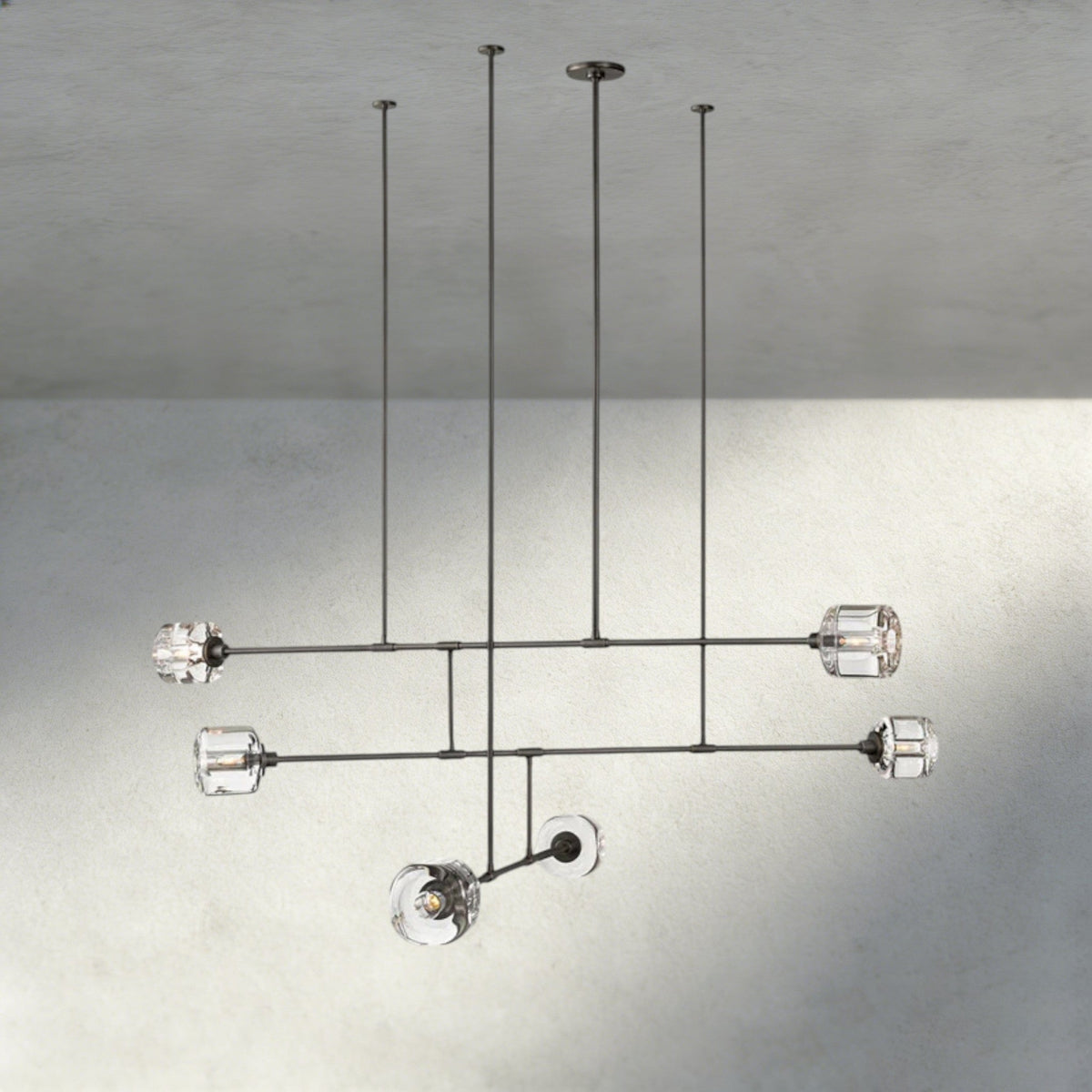 Demaret Mobile Round Chandelier 48", 62" - Zelno Lighting