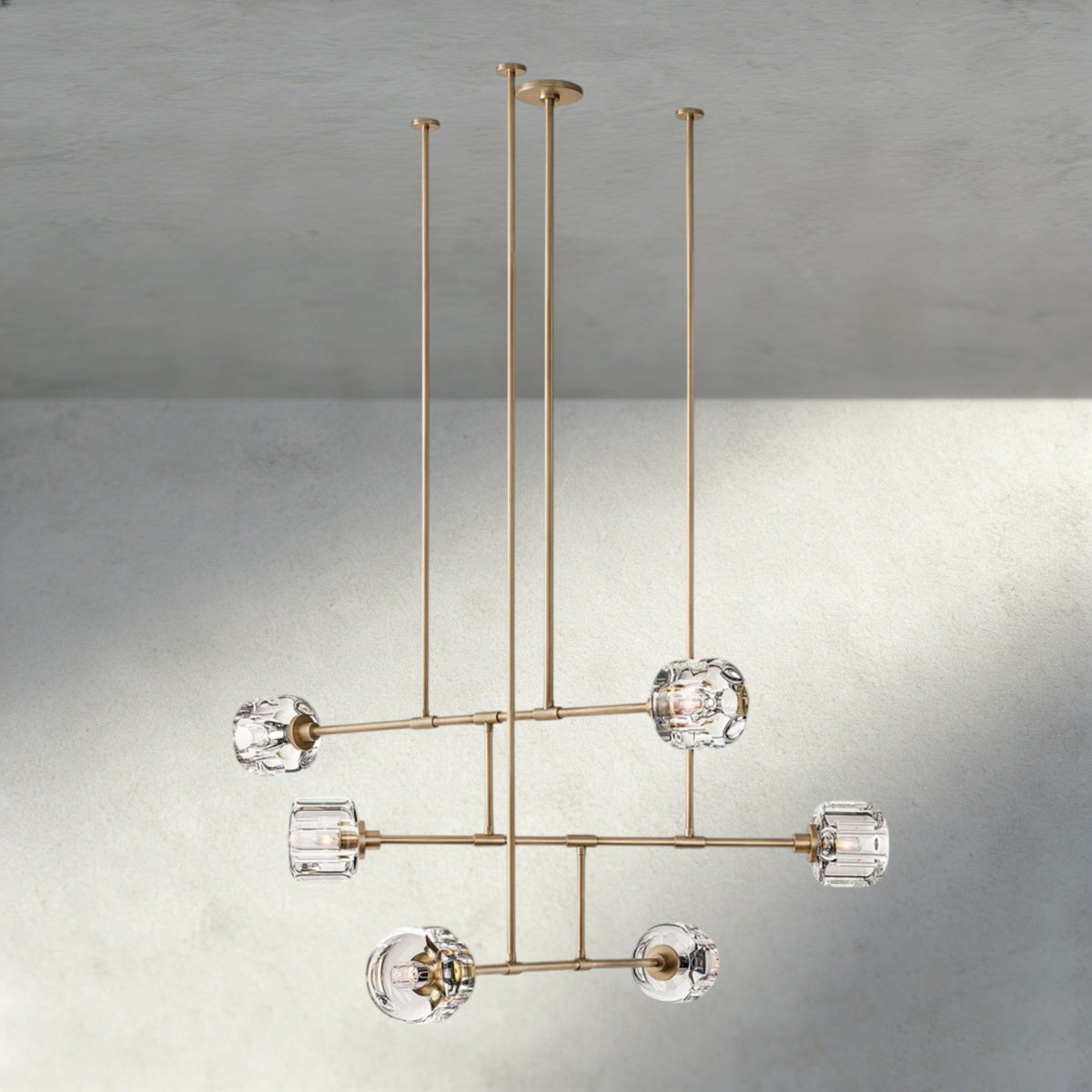 Demaret Mobile Round Chandelier 48", 62" - Zelno Lighting