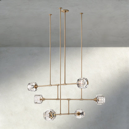 Demaret Mobile Round Chandelier 48", 62" - Zelno Lighting