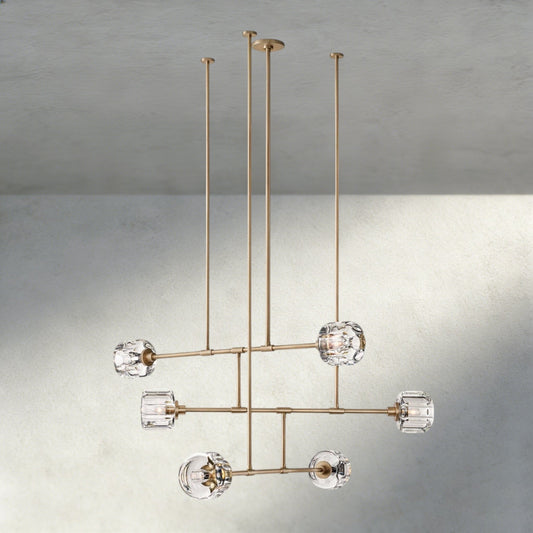 Demaret Mobile Round Chandelier 48", 62" - Zelno Lighting