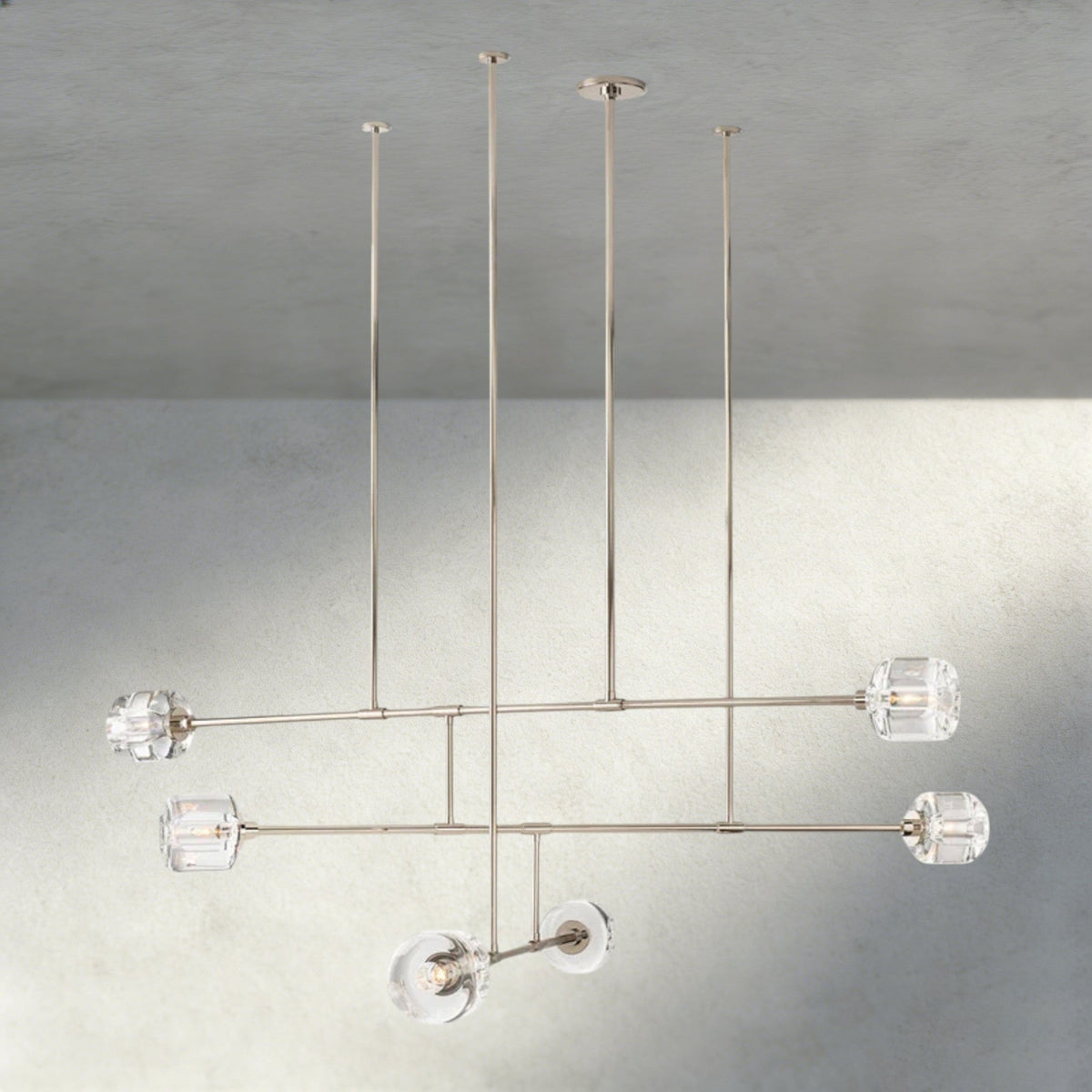 Demaret Mobile Round Chandelier 48", 62" - Zelno Lighting