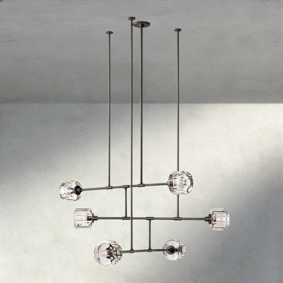 Demaret Mobile Round Chandelier 48", 62" - Zelno Lighting
