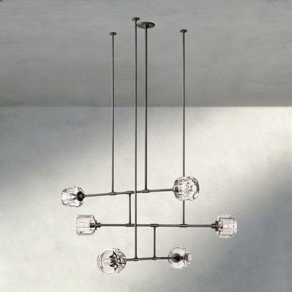 Demaret Mobile Round Chandelier 48", 62" - Zelno Lighting