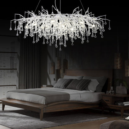 Doris Rectangle Branch Chandelier 45"L Silver - Zelno Lighting