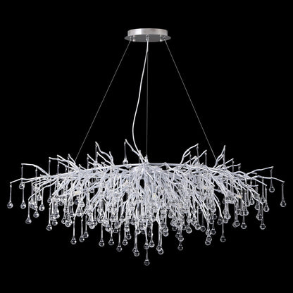 Doris Rectangle Branch Chandelier 45"L Silver - Zelno Lighting