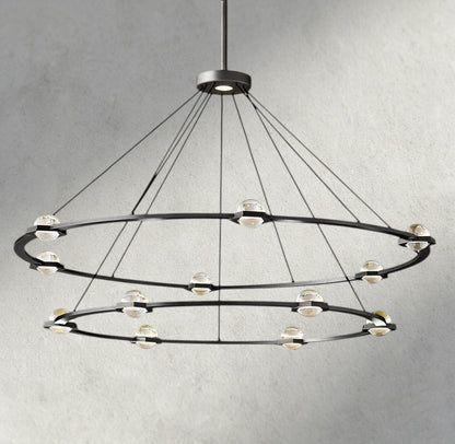 Ecletant Round Chandelier 36", 48", 60", Two - Tied 60" - Zelno Lighting