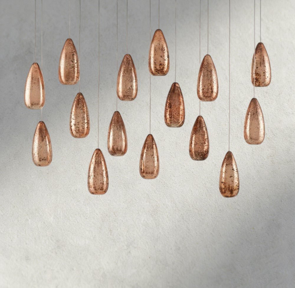 Edda Linear Glass Chandelier 48", 54" - Zelno Lighting