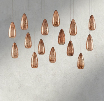 Edda Linear Glass Chandelier 48", 54" - Zelno Lighting