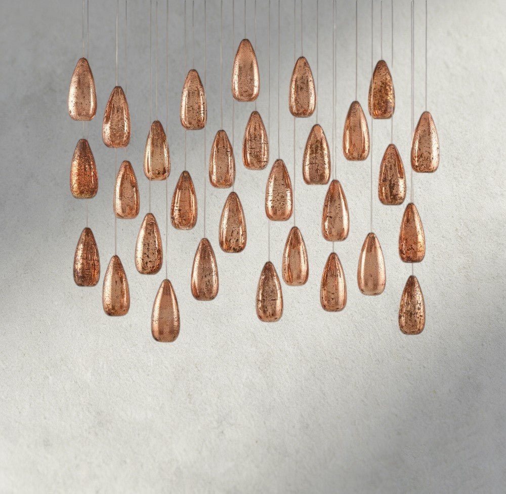 Edda Linear Glass Chandelier 48", 54" - Zelno Lighting