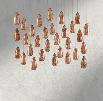 Edda Linear Glass Chandelier 48", 54" - Zelno Lighting