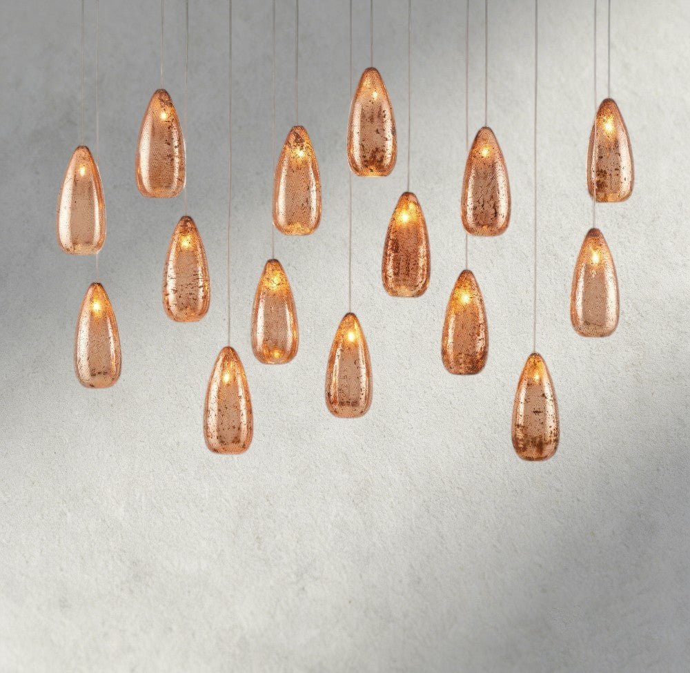 Edda Linear Glass Chandelier 48", 54" - Zelno Lighting