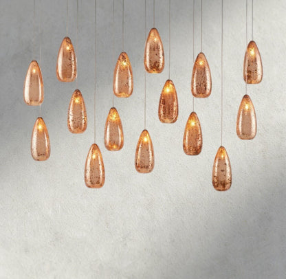 Edda Linear Glass Chandelier 48", 54" - Zelno Lighting
