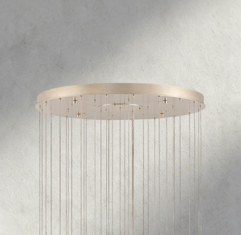 Edda Round Glass Chandelier 23", 35" - Zelno Lighting