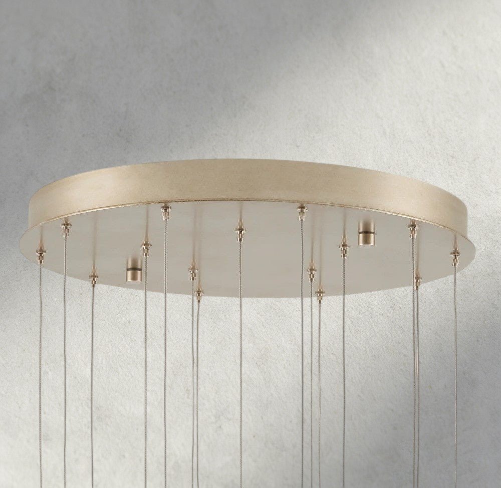 Edda Round Glass Chandelier 23", 35" - Zelno Lighting