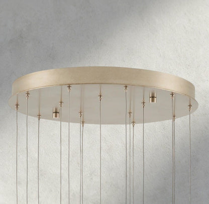 Edda Round Glass Chandelier 23", 35" - Zelno Lighting