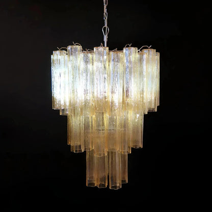 Elegant Yellow Murano Glass Tube Chandelier 25.6" - Zelno Lighting
