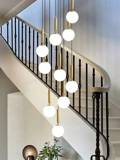 Extra Large Nordic Minimalist Long Pendant Light for Spiral Staircase/High - ceiling Room - Zelno Lighting