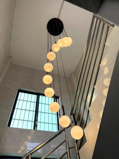 Extra Large Nordic Minimalist Long Pendant Light for Spiral Staircase/High - ceiling Room - Zelno Lighting
