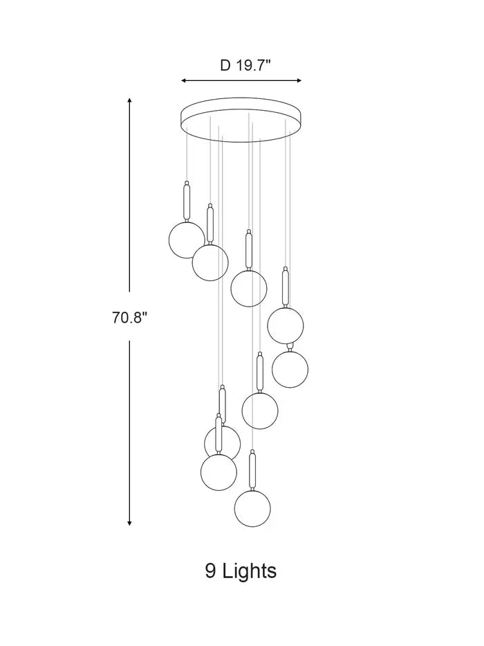 Extra Large Nordic Minimalist Long Pendant Light for Spiral Staircase/High - ceiling Room - Zelno Lighting