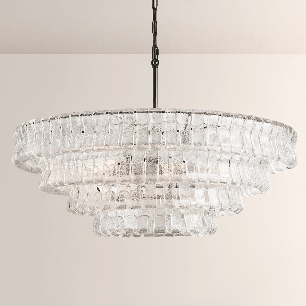 Ghiaccia Glass Round Chandelier - Zelno Lighting