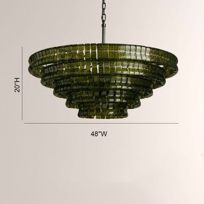 Ghiaccia Glass Round Chandelier - Zelno Lighting