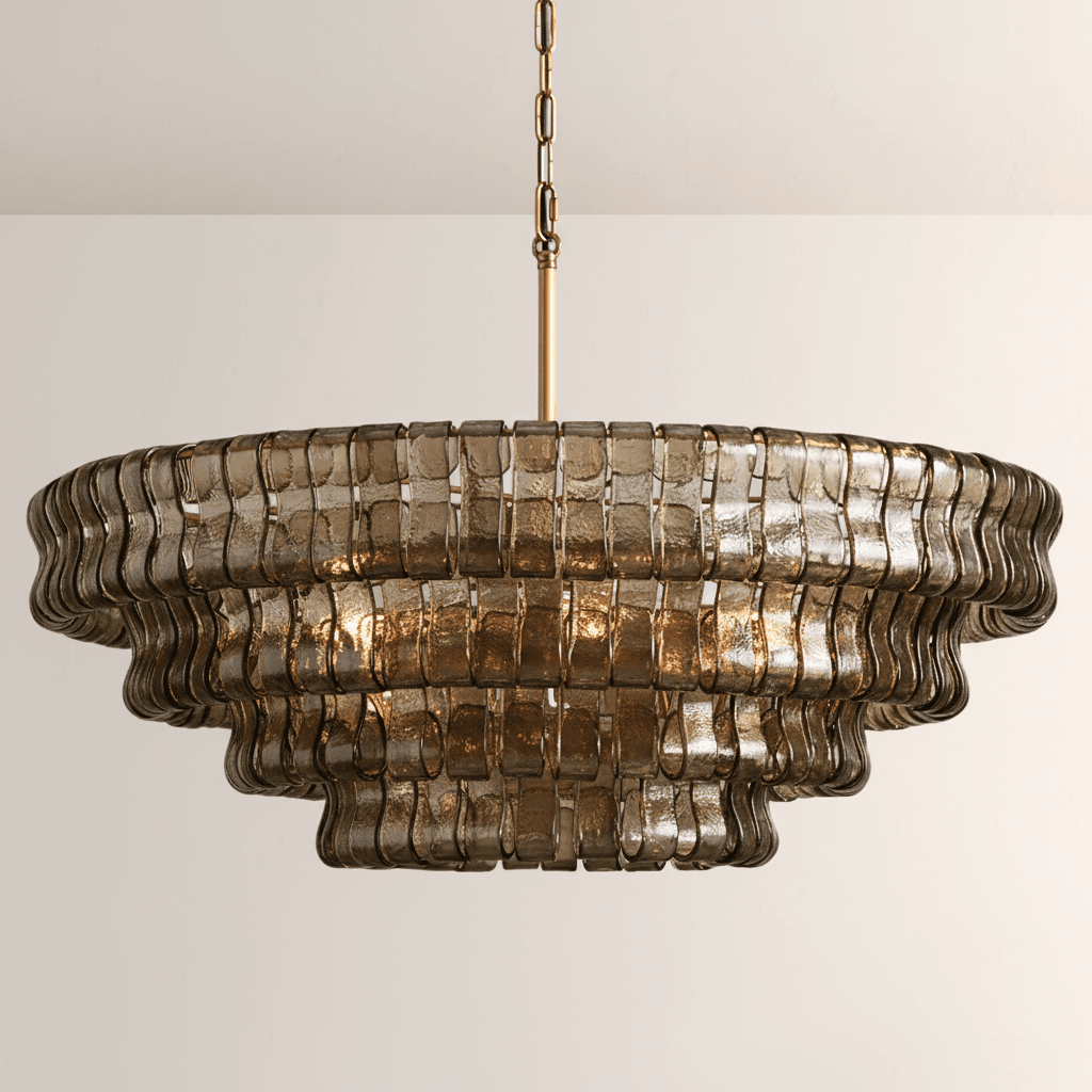 Ghiaccia Glass Round Chandelier - Zelno Lighting