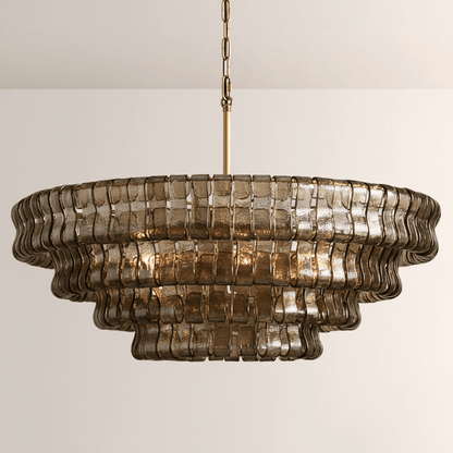 Ghiaccia Glass Round Chandelier - Zelno Lighting