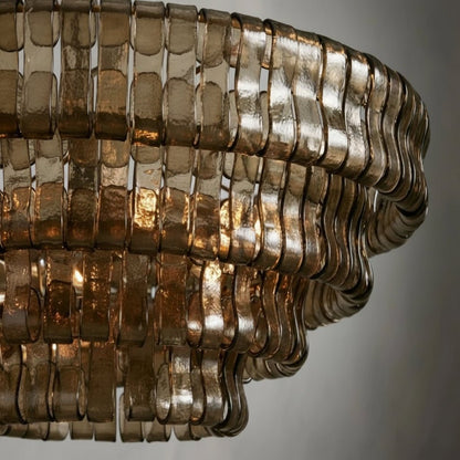 Ghiaccia Glass Round Chandelier - Zelno Lighting