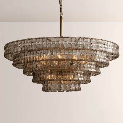 Ghiaccia Glass Round Chandelier - Zelno Lighting