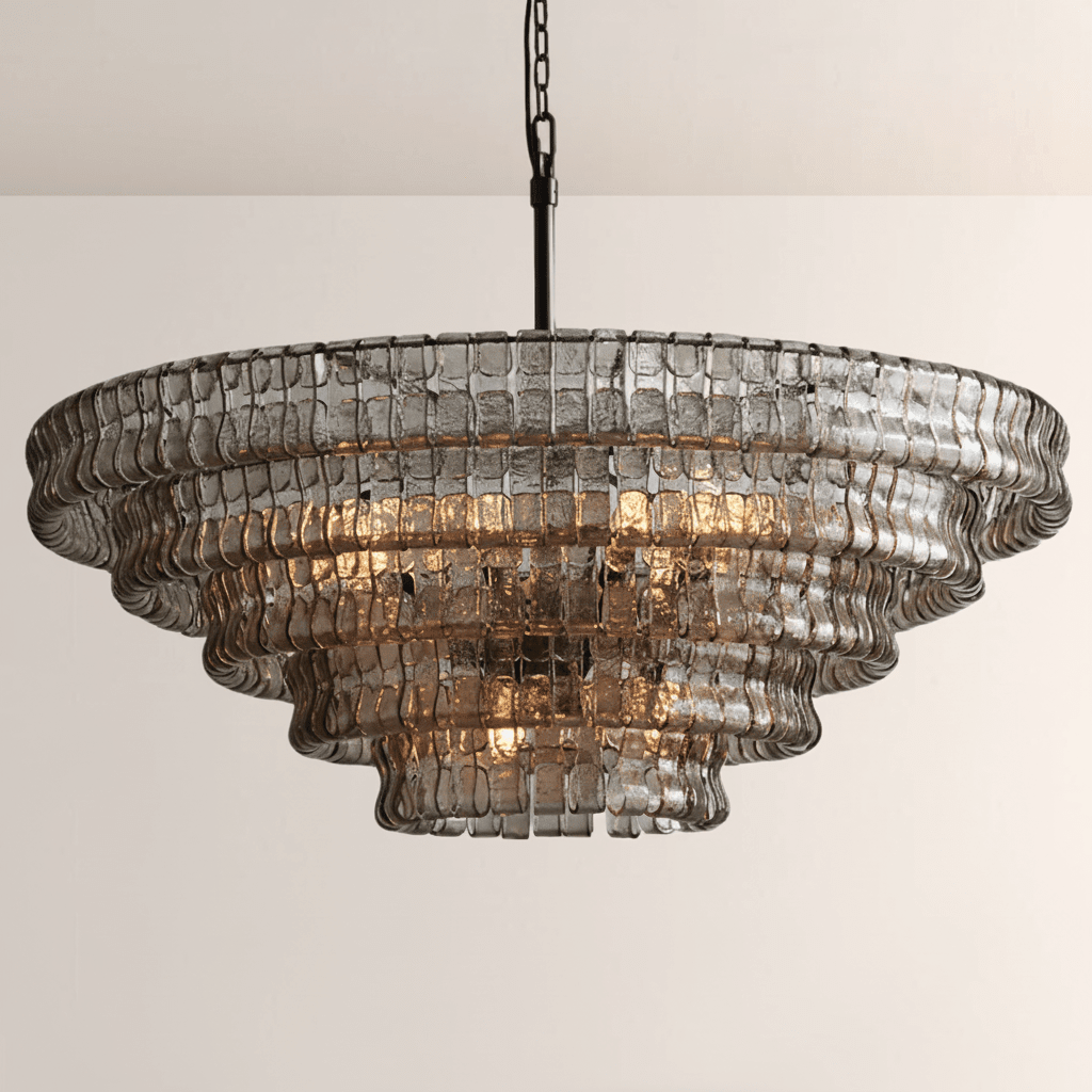Ghiaccia Glass Round Chandelier - Zelno Lighting