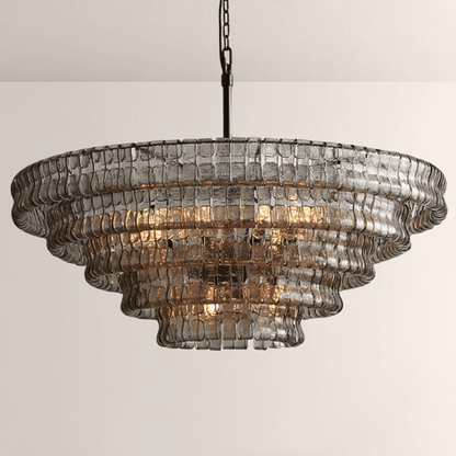 Ghiaccia Glass Round Chandelier - Zelno Lighting