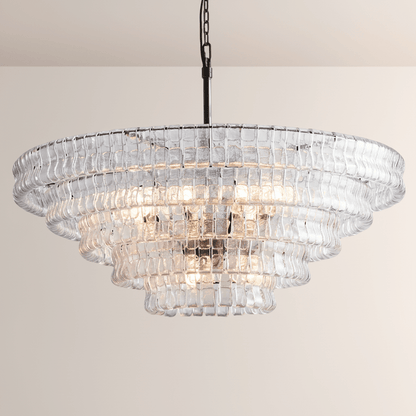 Ghiaccia Glass Round Chandelier - Zelno Lighting