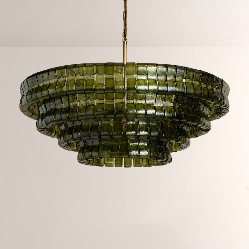 Ghiaccia Glass Round Chandelier - Zelno Lighting