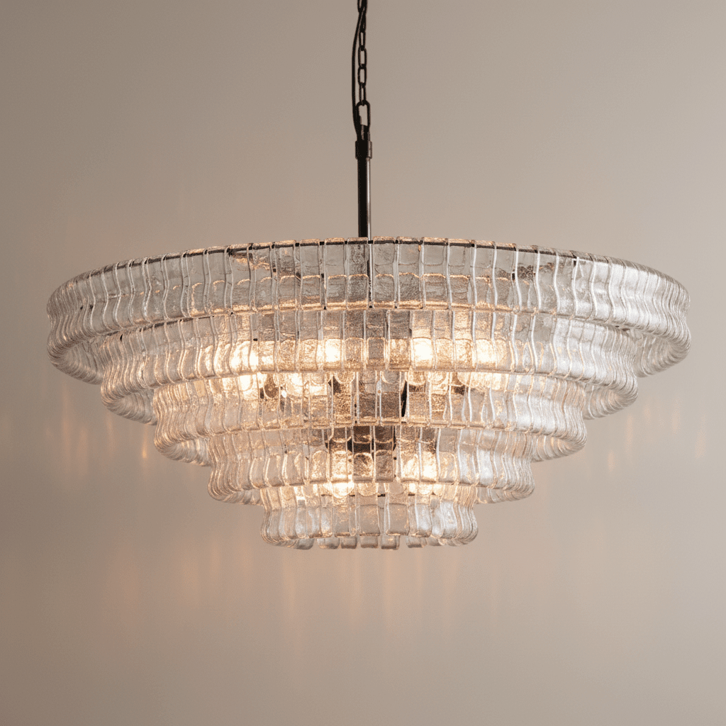 Ghiaccia Glass Round Chandelier - Zelno Lighting