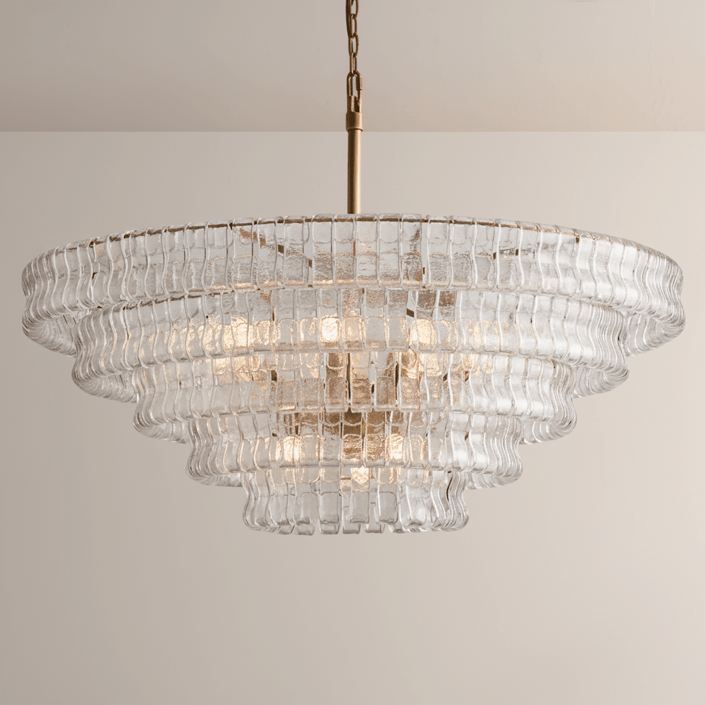 Ghiaccia Glass Round Chandelier - Zelno Lighting