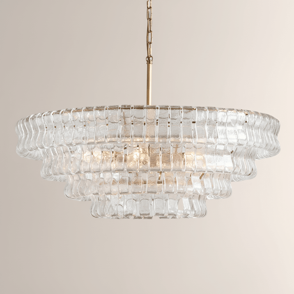 Ghiaccia Glass Round Chandelier - Zelno Lighting