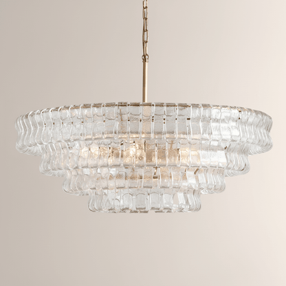Ghiaccia Glass Round Chandelier - Zelno Lighting