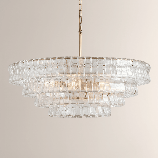 Ghiaccia Glass Round Chandelier - Zelno Lighting