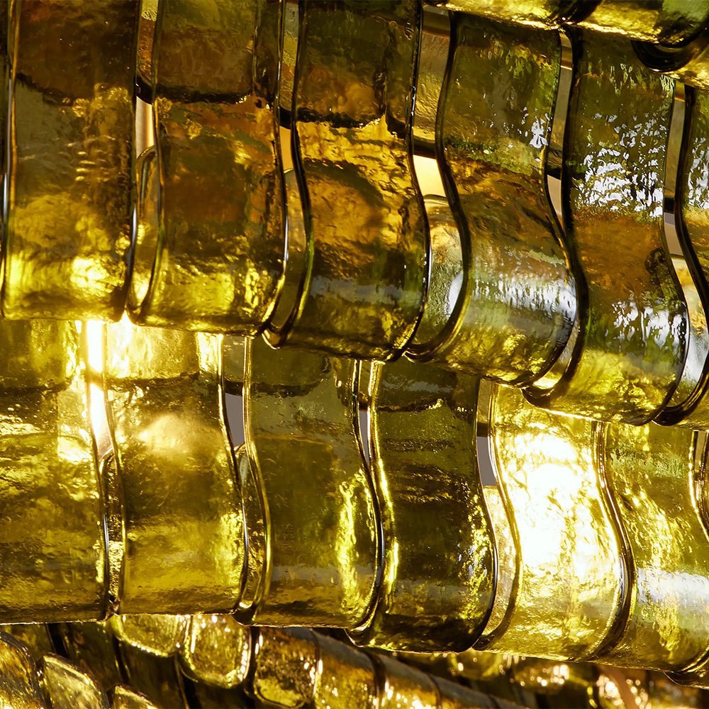 Ghiaccia Textured Glass Linear Chandelier - Zelno Lighting