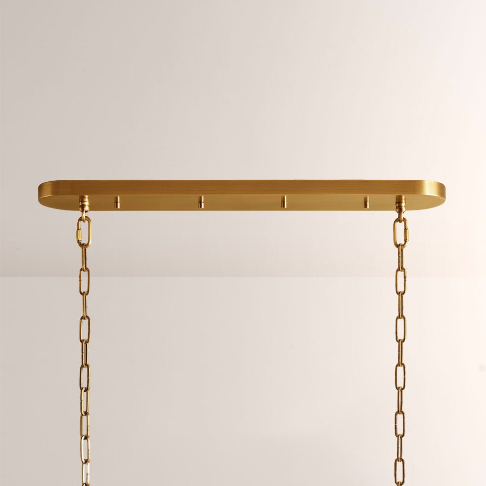 Ghiaccia Textured Glass Linear Chandelier - Zelno Lighting