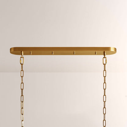 Ghiaccia Textured Glass Linear Chandelier - Zelno Lighting
