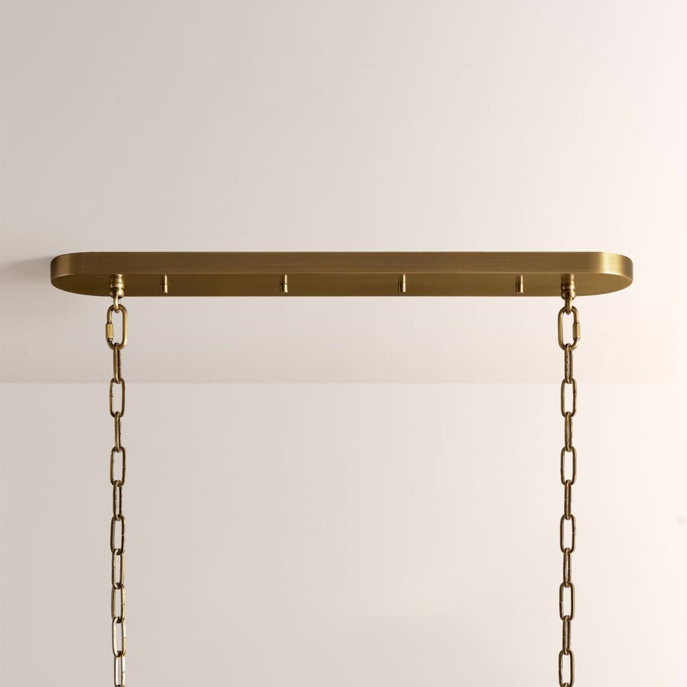 Ghiaccia Textured Glass Linear Chandelier - Zelno Lighting