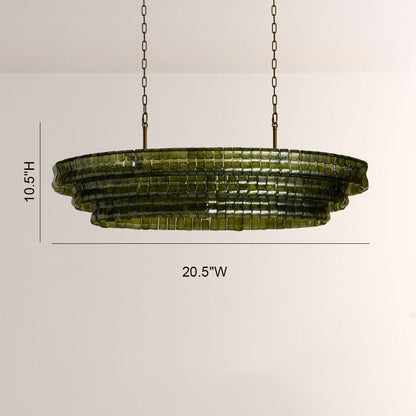 Ghiaccia Textured Glass Linear Chandelier - Zelno Lighting