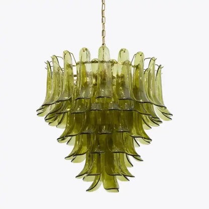 Green Petalo Murano Chandelier - Zelno Lighting